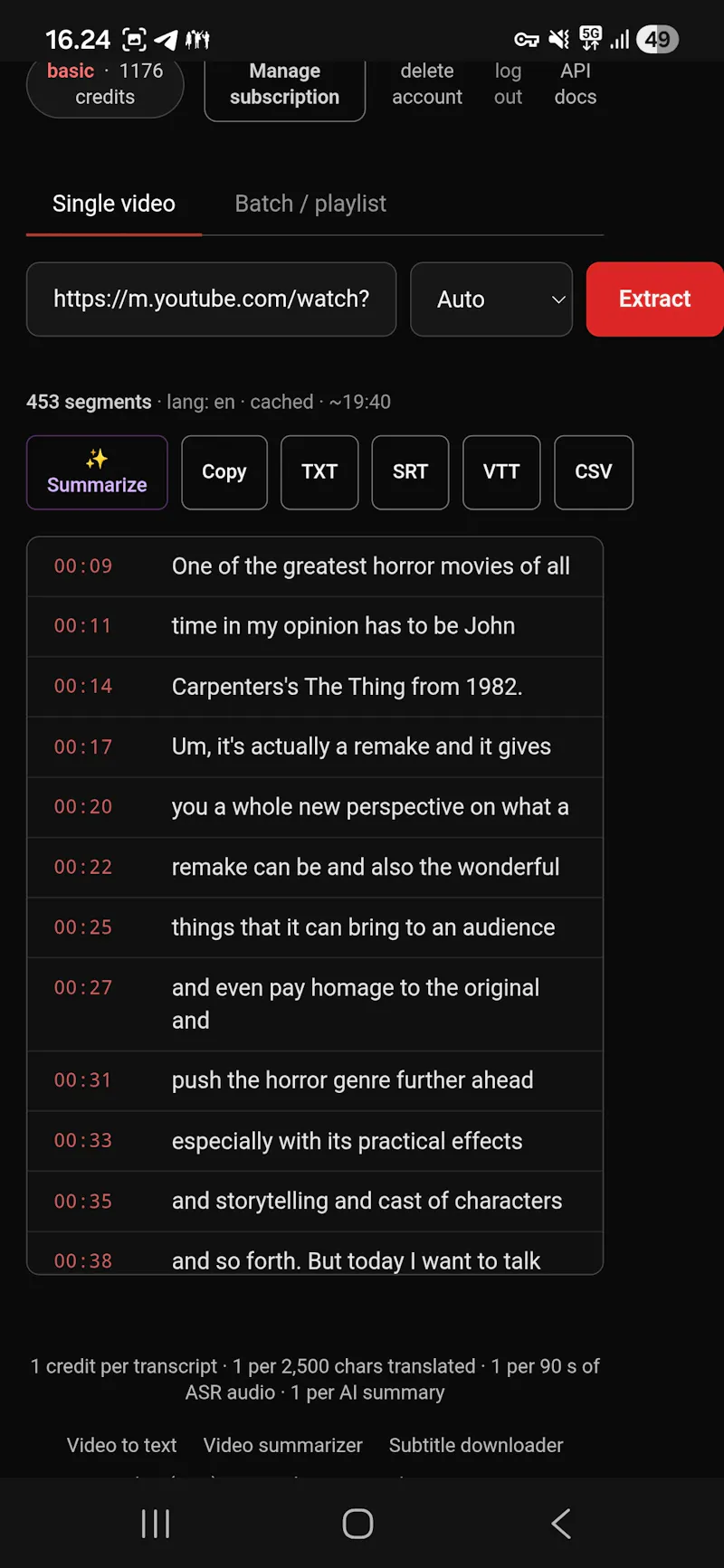YouTube AI Summarizer and Transcripts screenshot 3