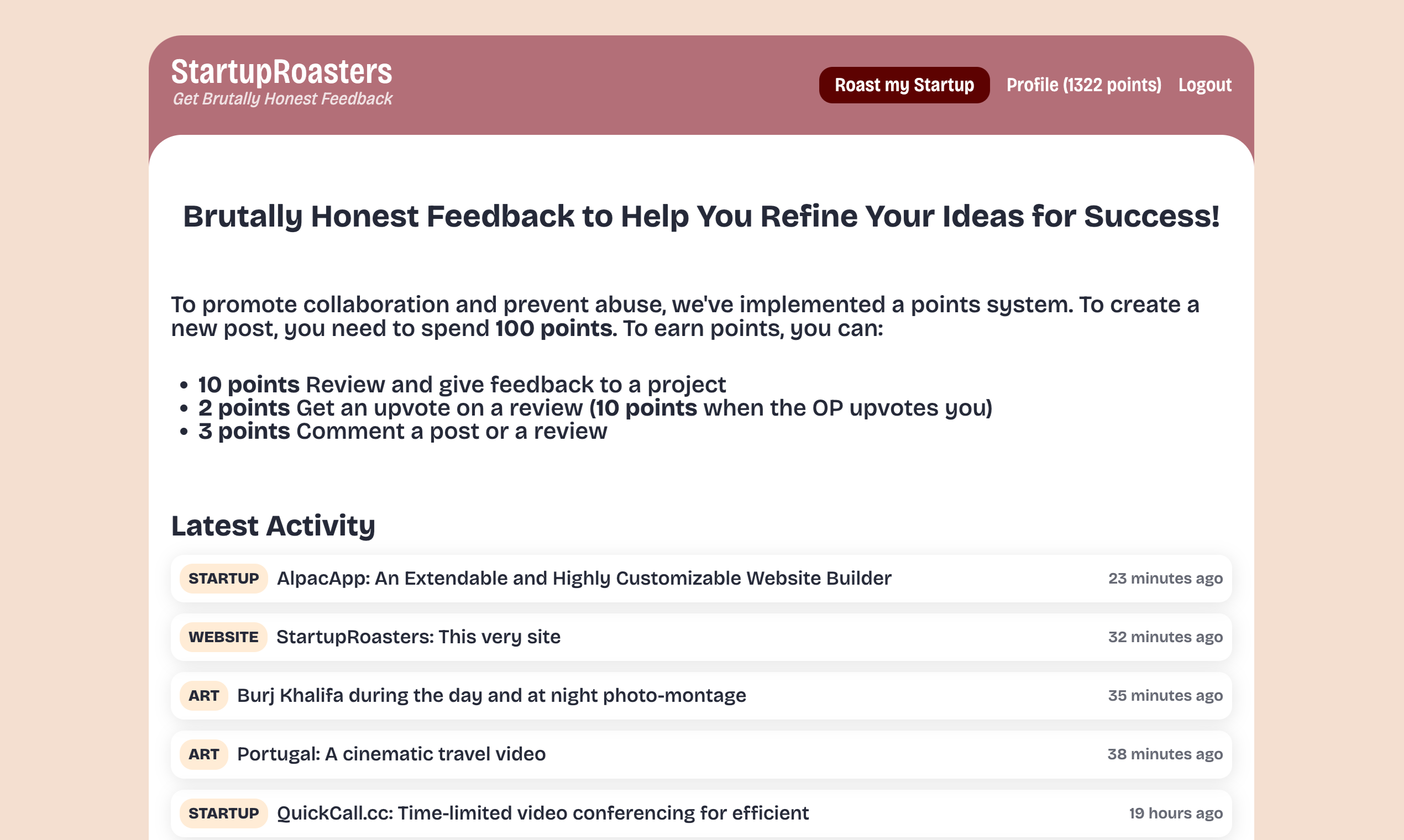 startuptile Startup Roasters-Brutally honest feedback to help you refine your ideas