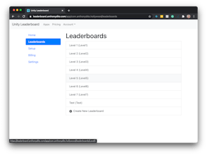 Unity Leaderboard gallery image