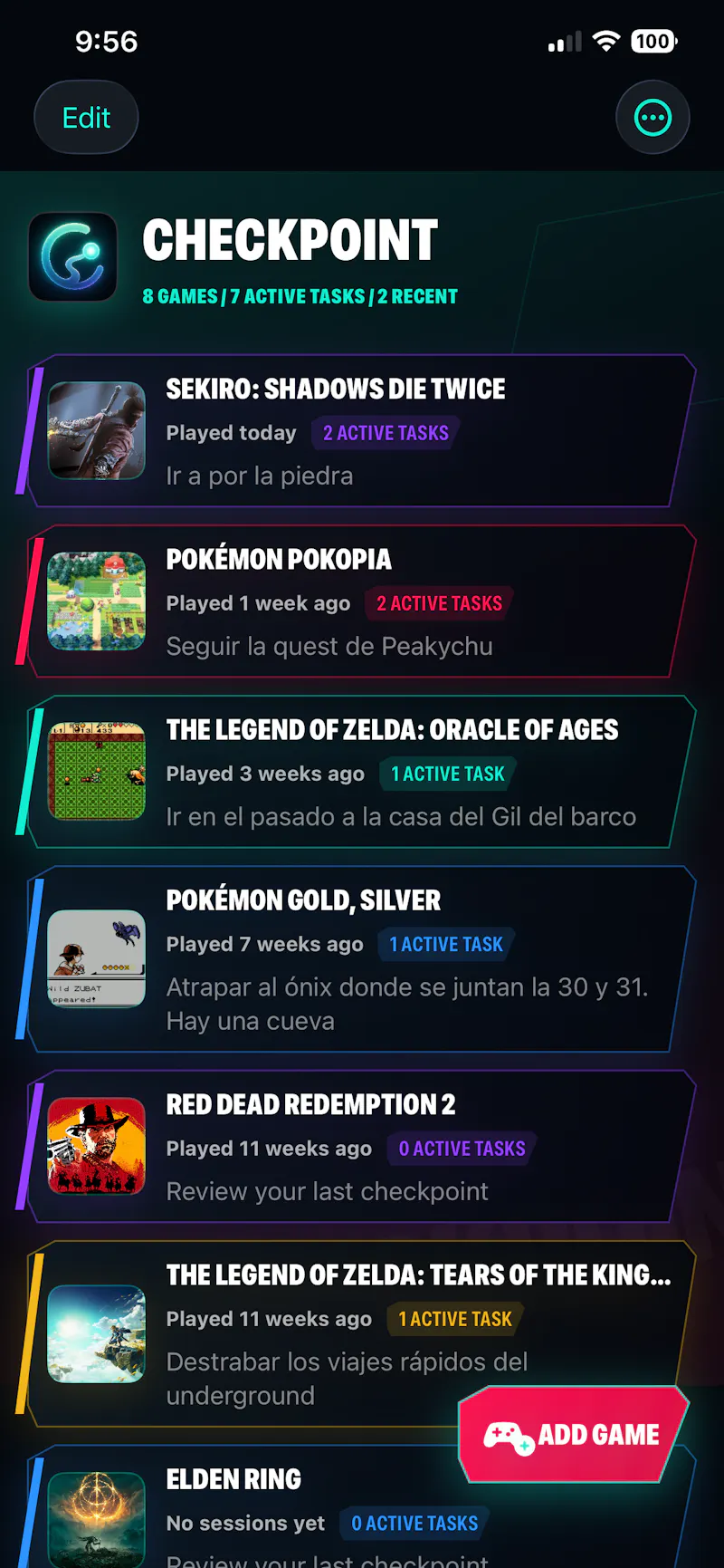 CheckPoint Game Notes & ToDos screenshot 3
