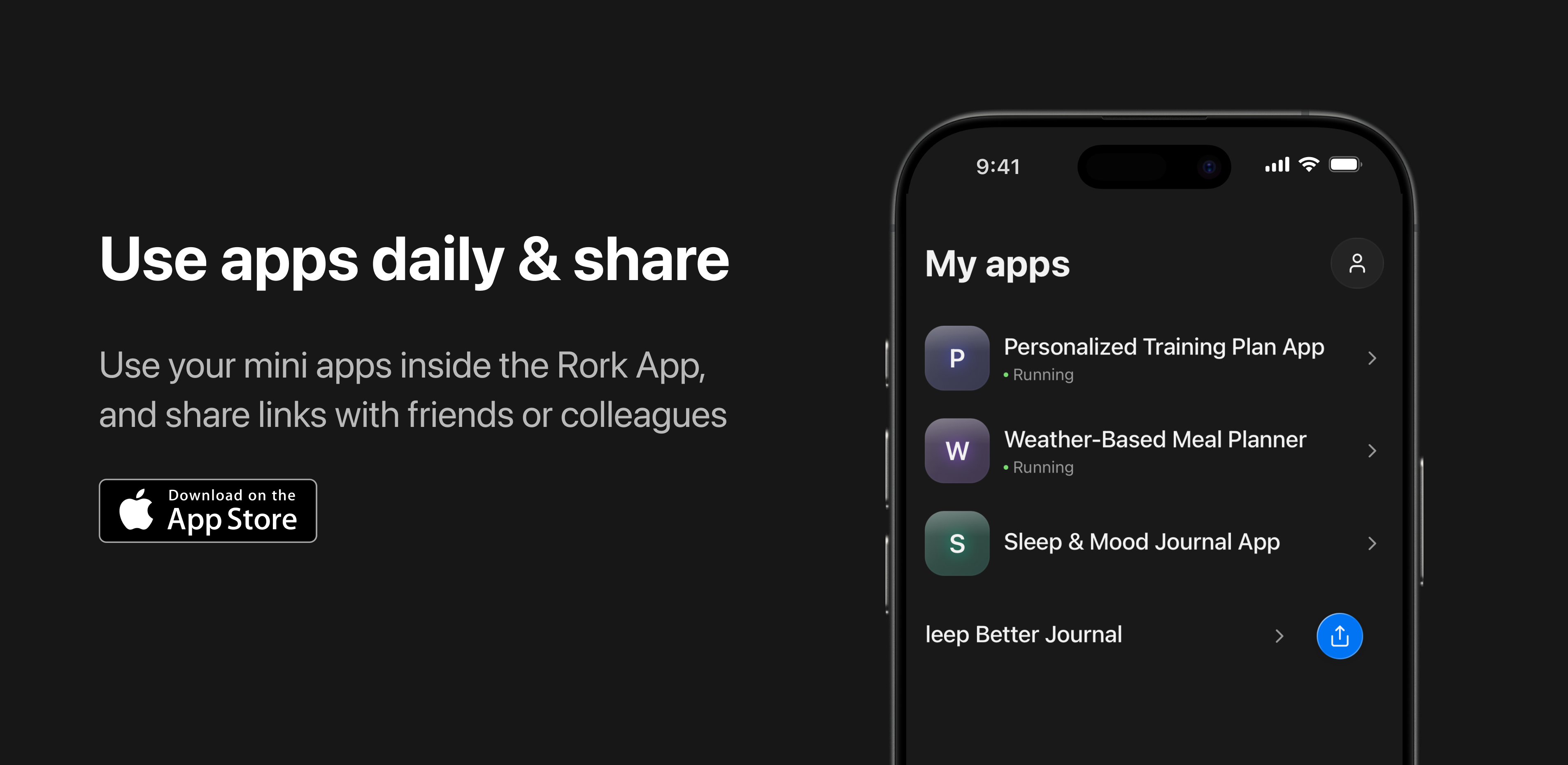 Rork App - Idee zum App Store, schnell.Die App, die mobile Apps herstellt Medien 4