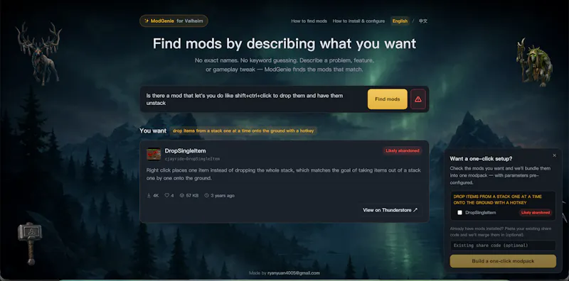 ModGenie screenshot 2