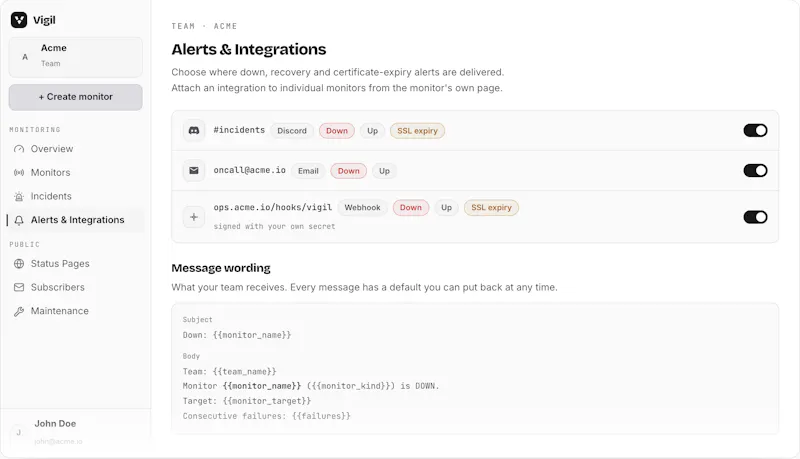 Vigil CLI screenshot 8