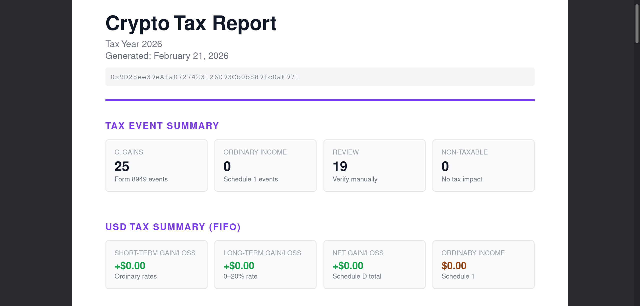 Crypto Tax analysis - Screenshot 3 showing product features and functionality
