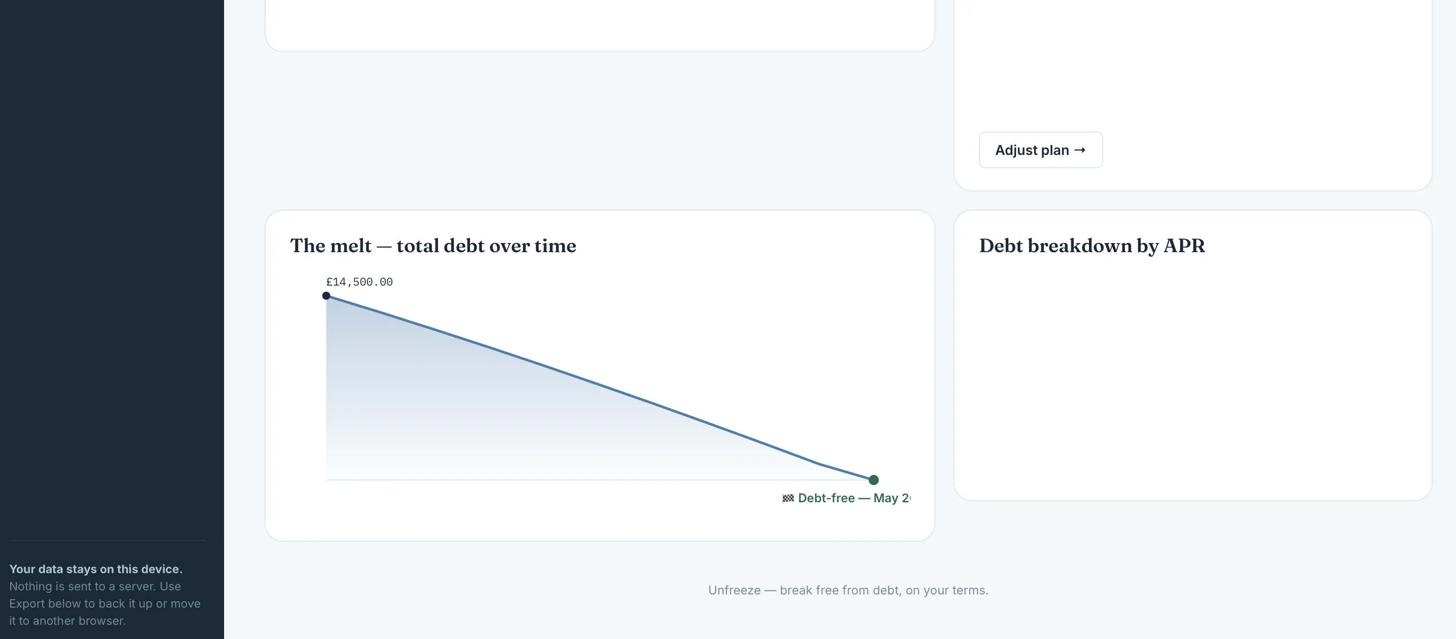 Unfreeze — Debt & Budget Planner gallery image