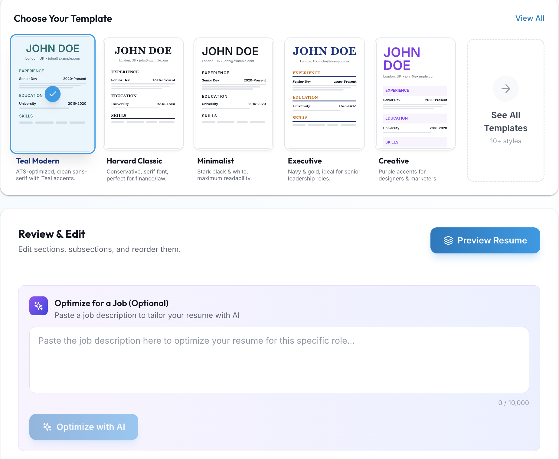 TechnCV - Screenshot 4 showing product features and functionality