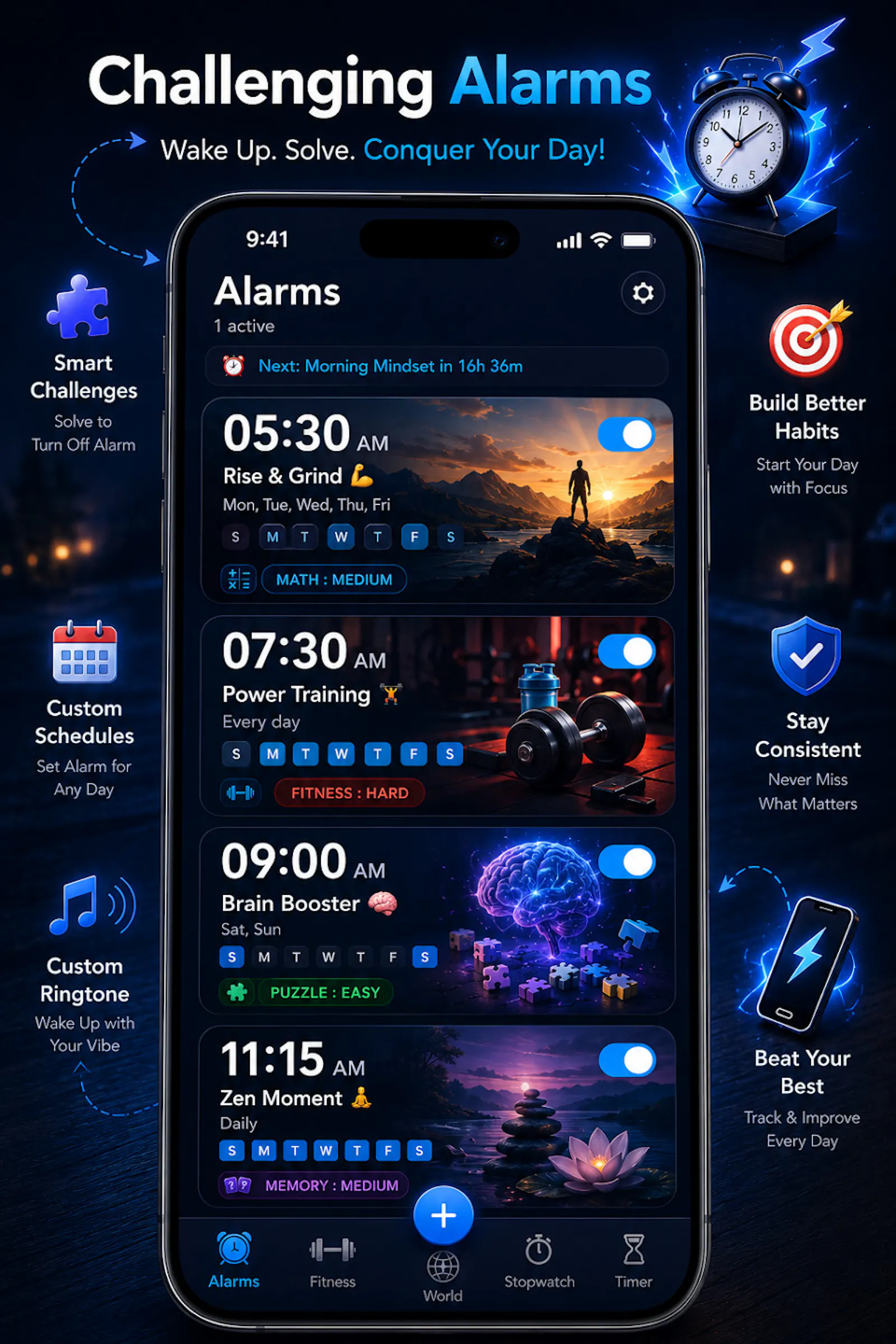 Challenge Alarm: Smart Clock screenshot 2