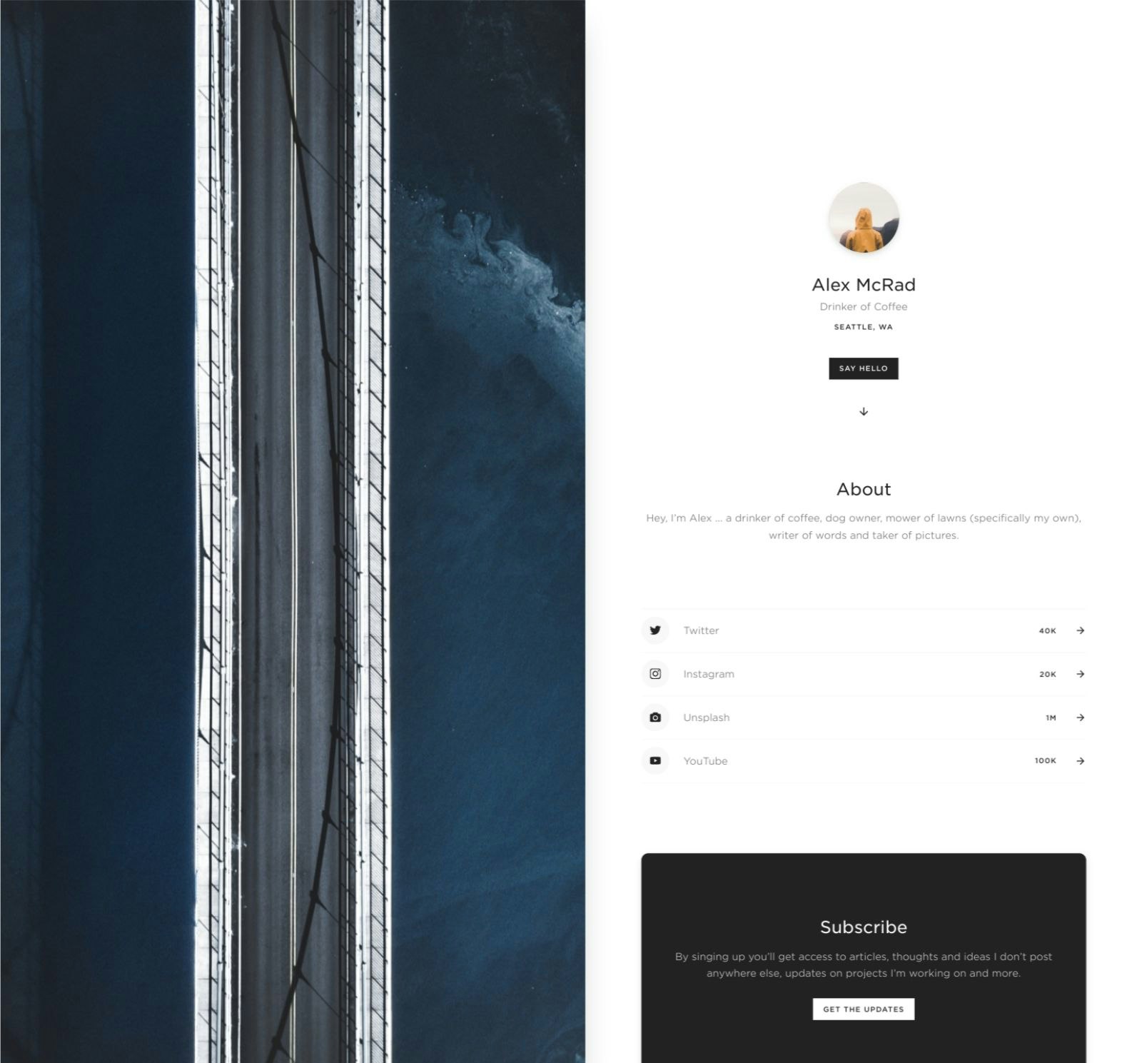 product hunt landing page