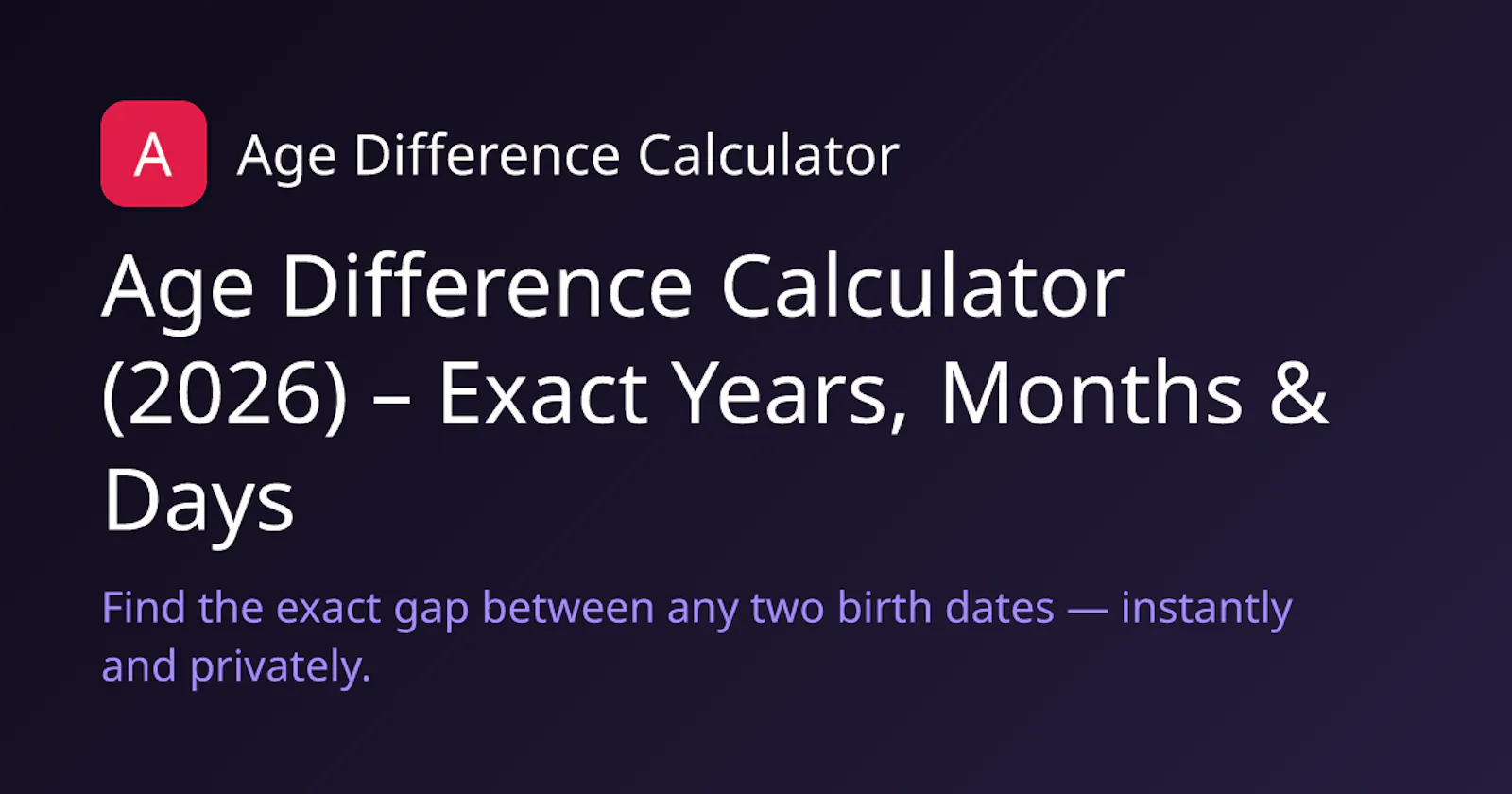 Age Difference Calculator screenshot 1