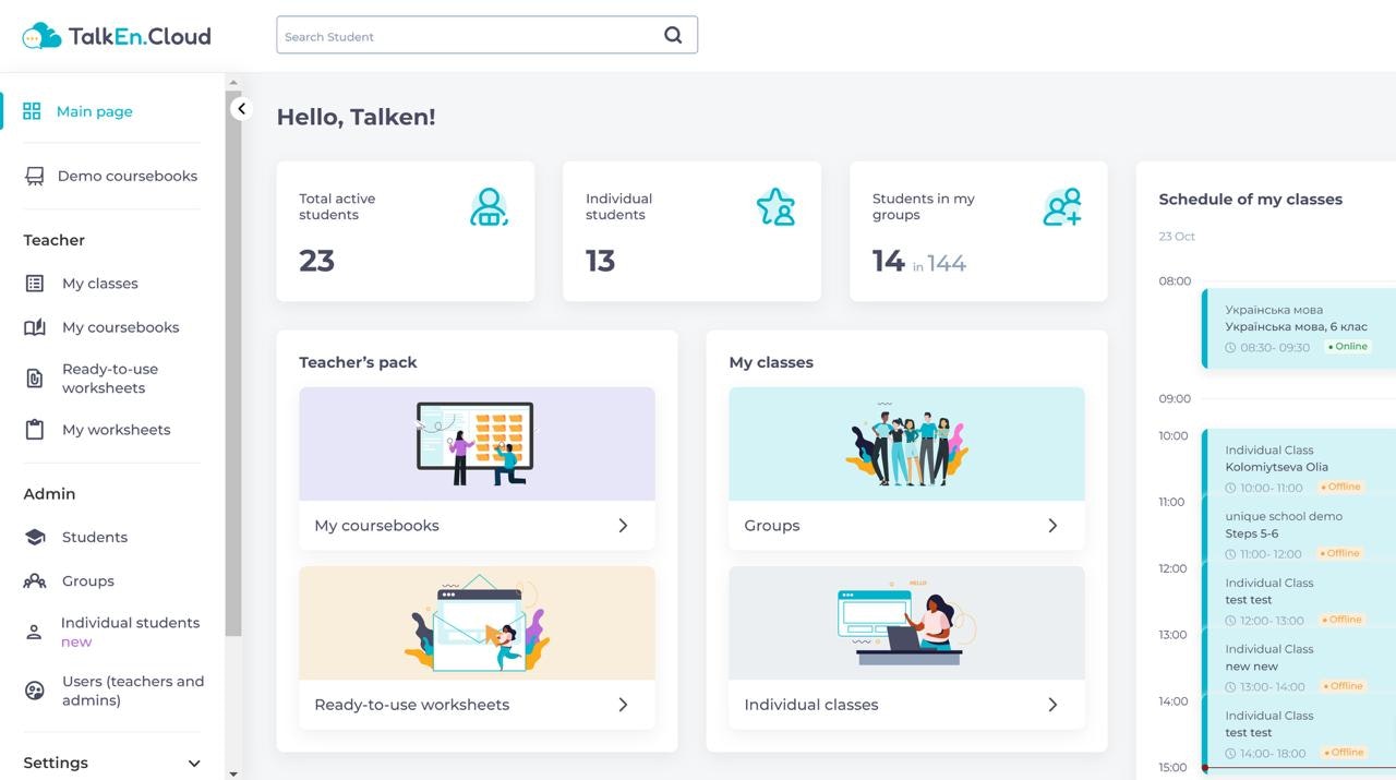 TalkEn.Cloud - Main product screenshot demonstrating key features and user interface