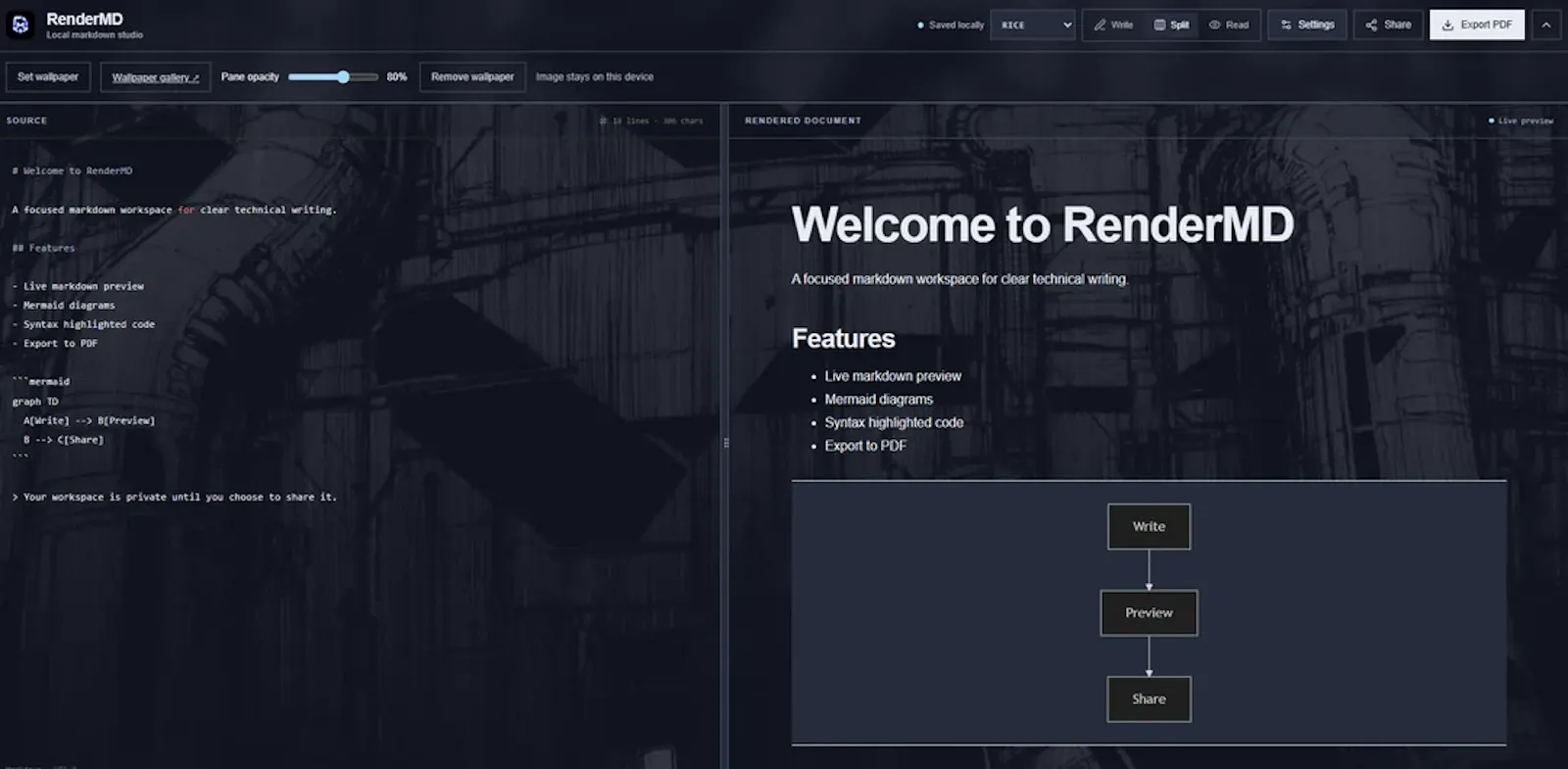 RenderMD screenshot 1