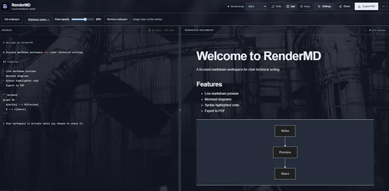 RenderMD screenshot 1
