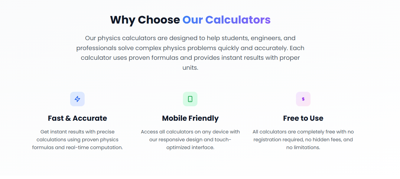 Physics Calculators gallery image