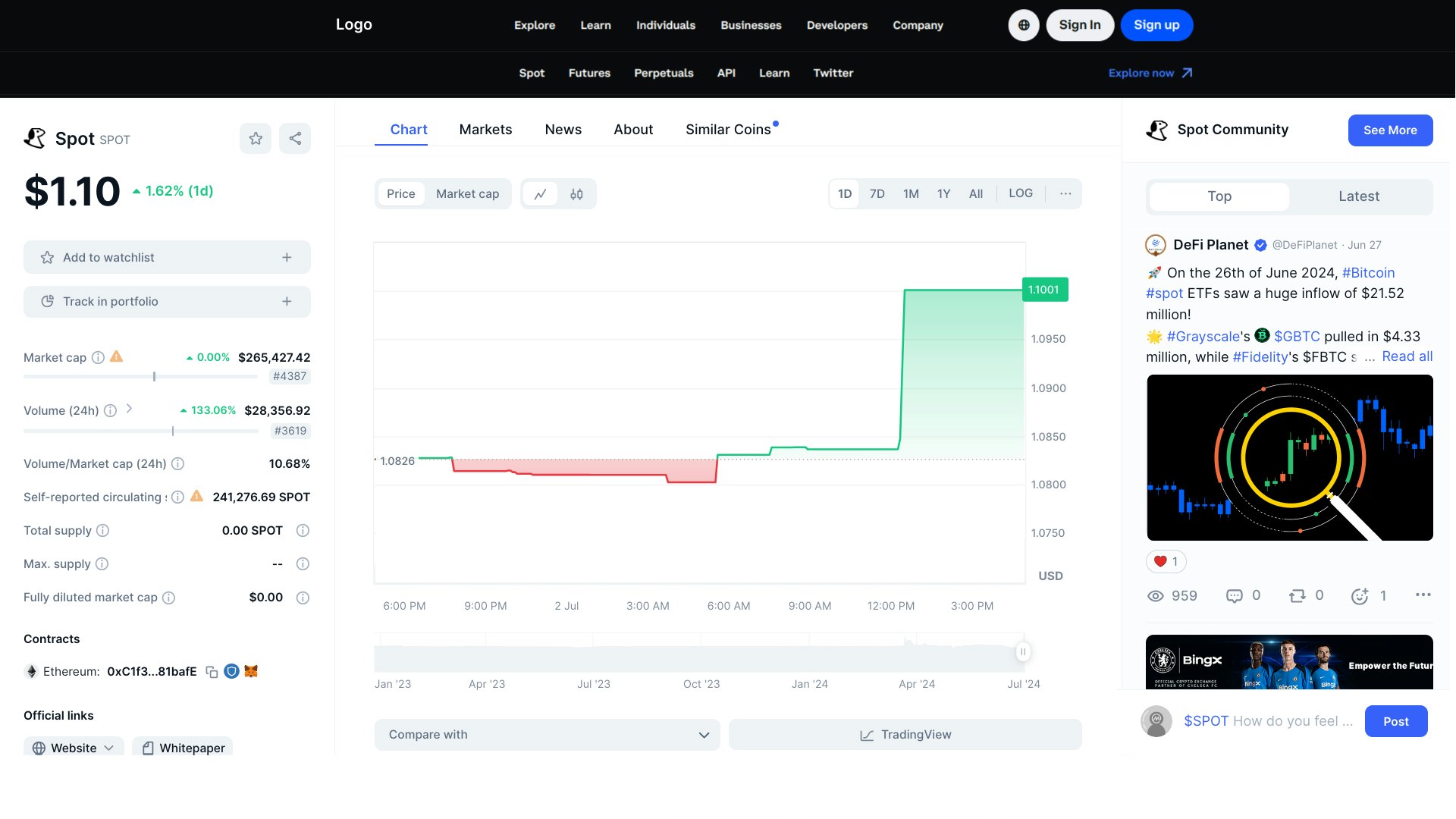 Blockchain Crypto Exchange Development - Screenshot 2 showing product features and functionality