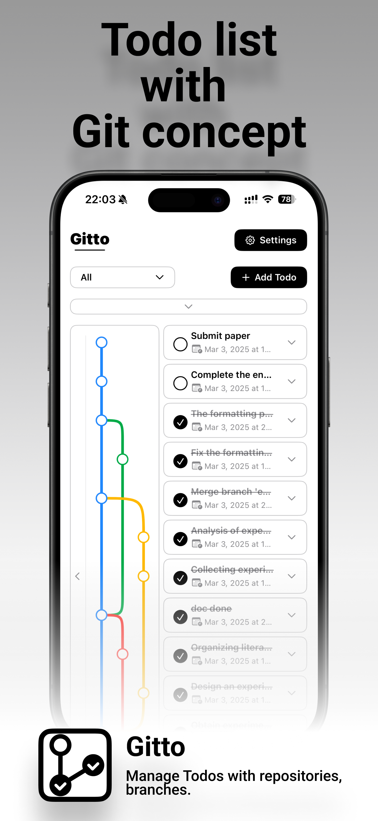 gitto |git 스타일 작업 관리자 - GIT 개념을 기반으로 한 새로운 TODO 관리 도구 미디어 1