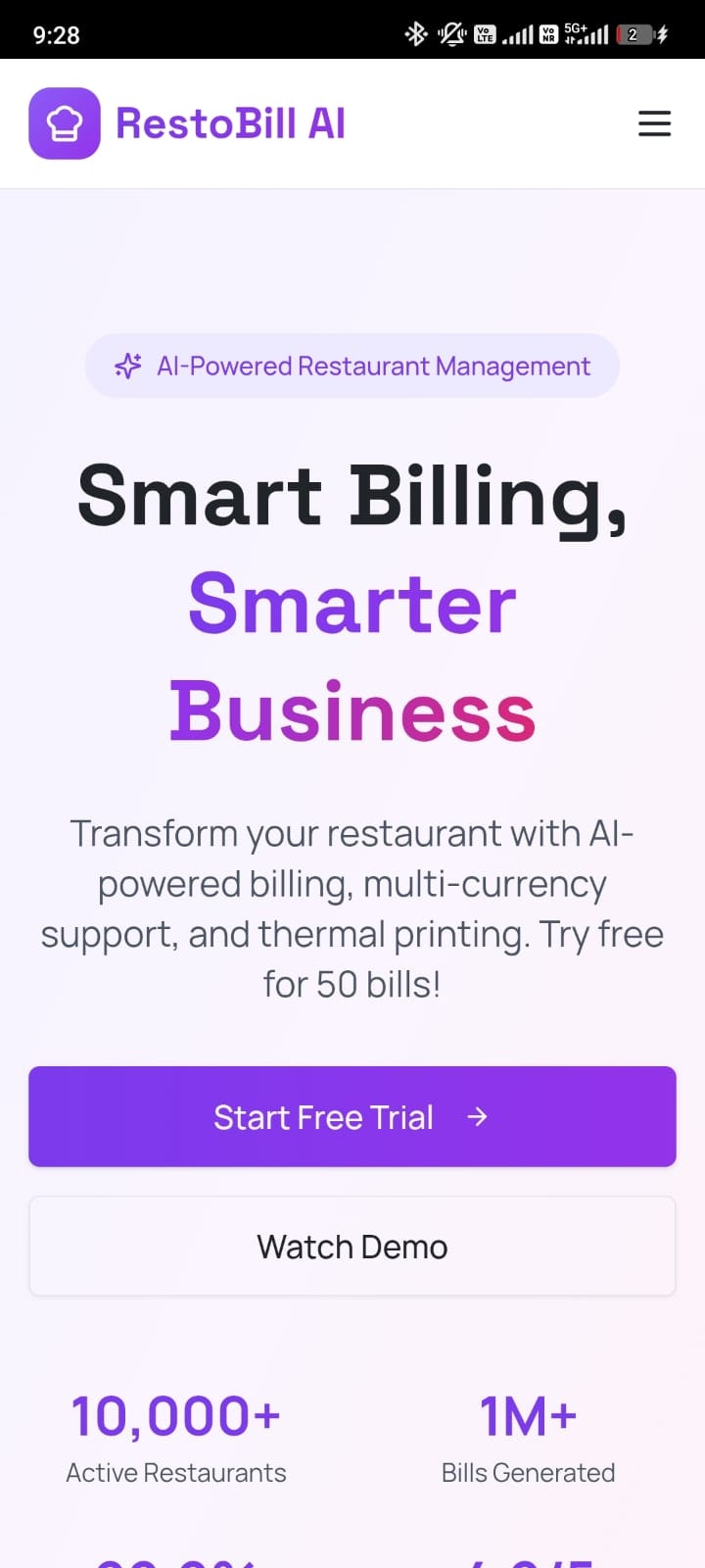 RESTRO AI - Screenshot 3 showing product features and functionality