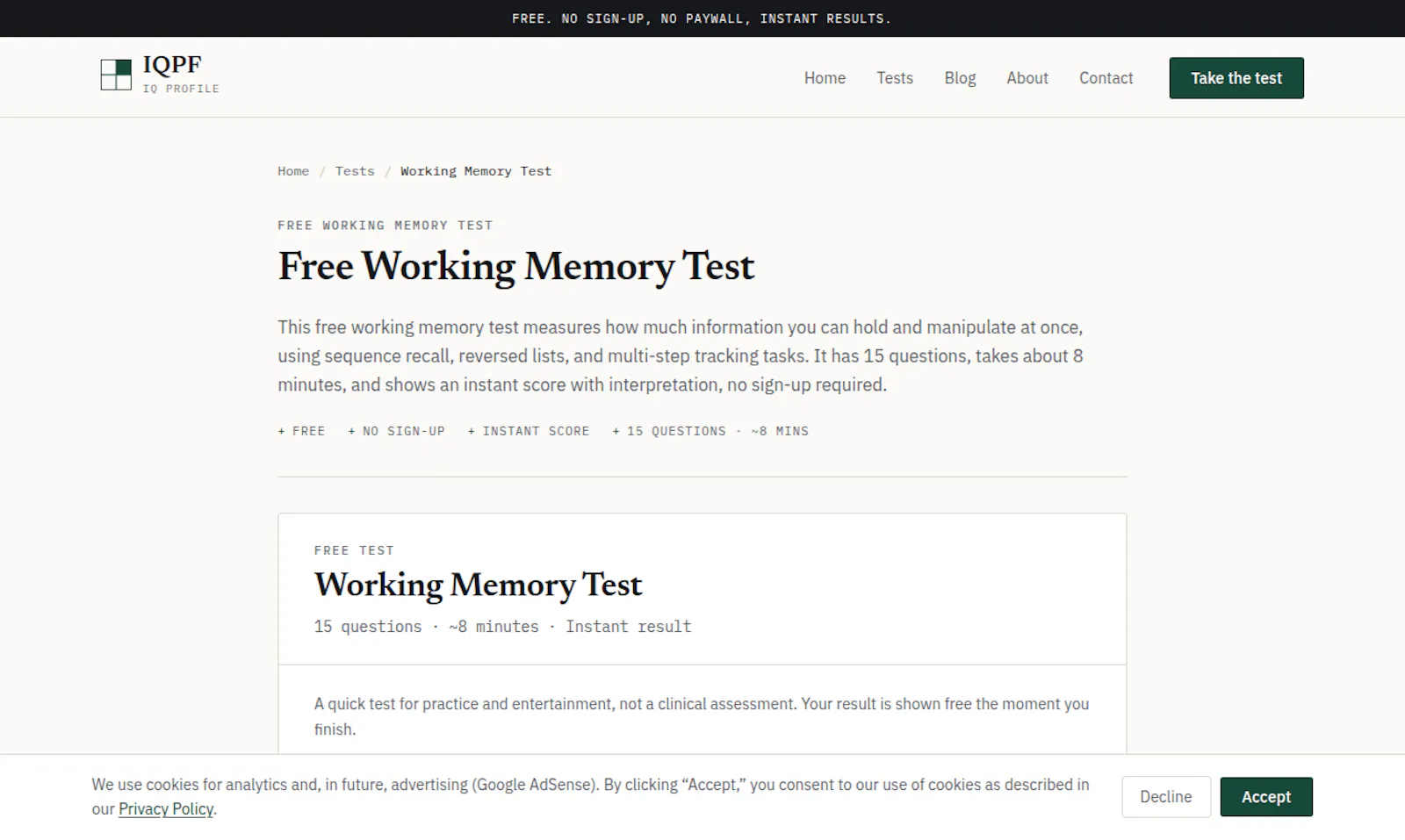 IQPF — Free IQ Profile screenshot 4