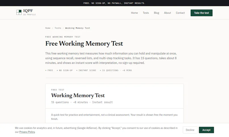 IQPF — Free IQ Profile screenshot 4
