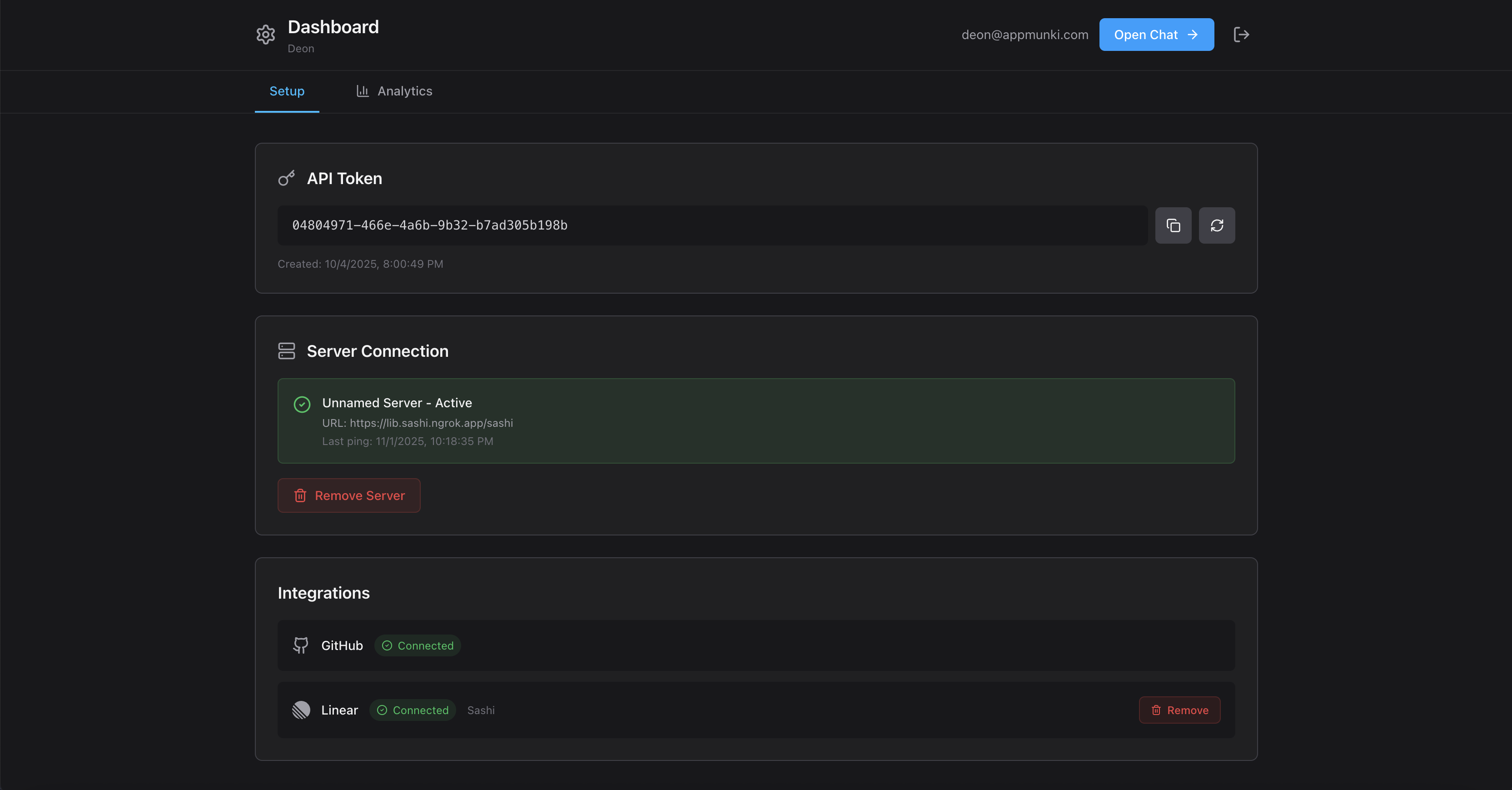 Sashi is now live - Main screenshot showing features and interface