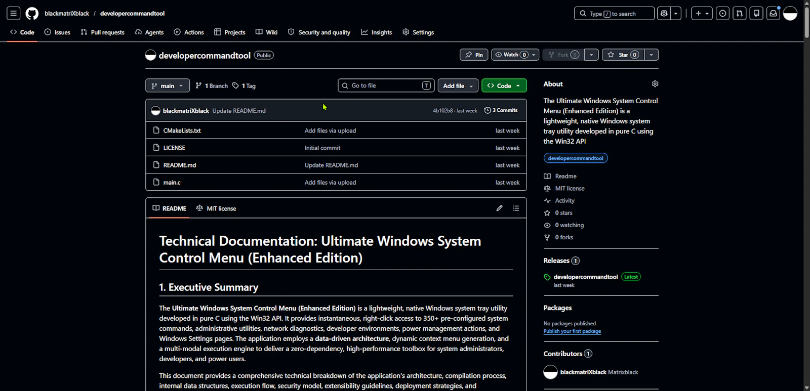 developercommandtool screenshot 2