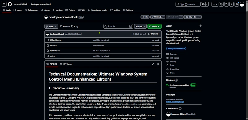 developercommandtool screenshot 2