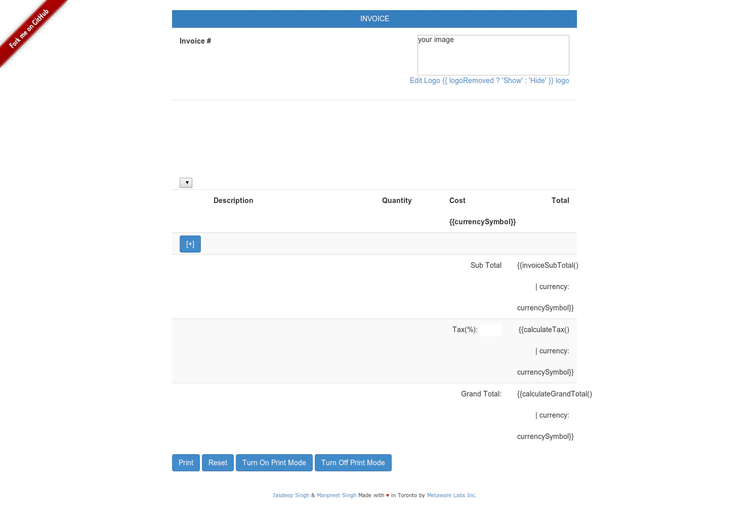 Free Simple Invoicing (built using AngularJS)