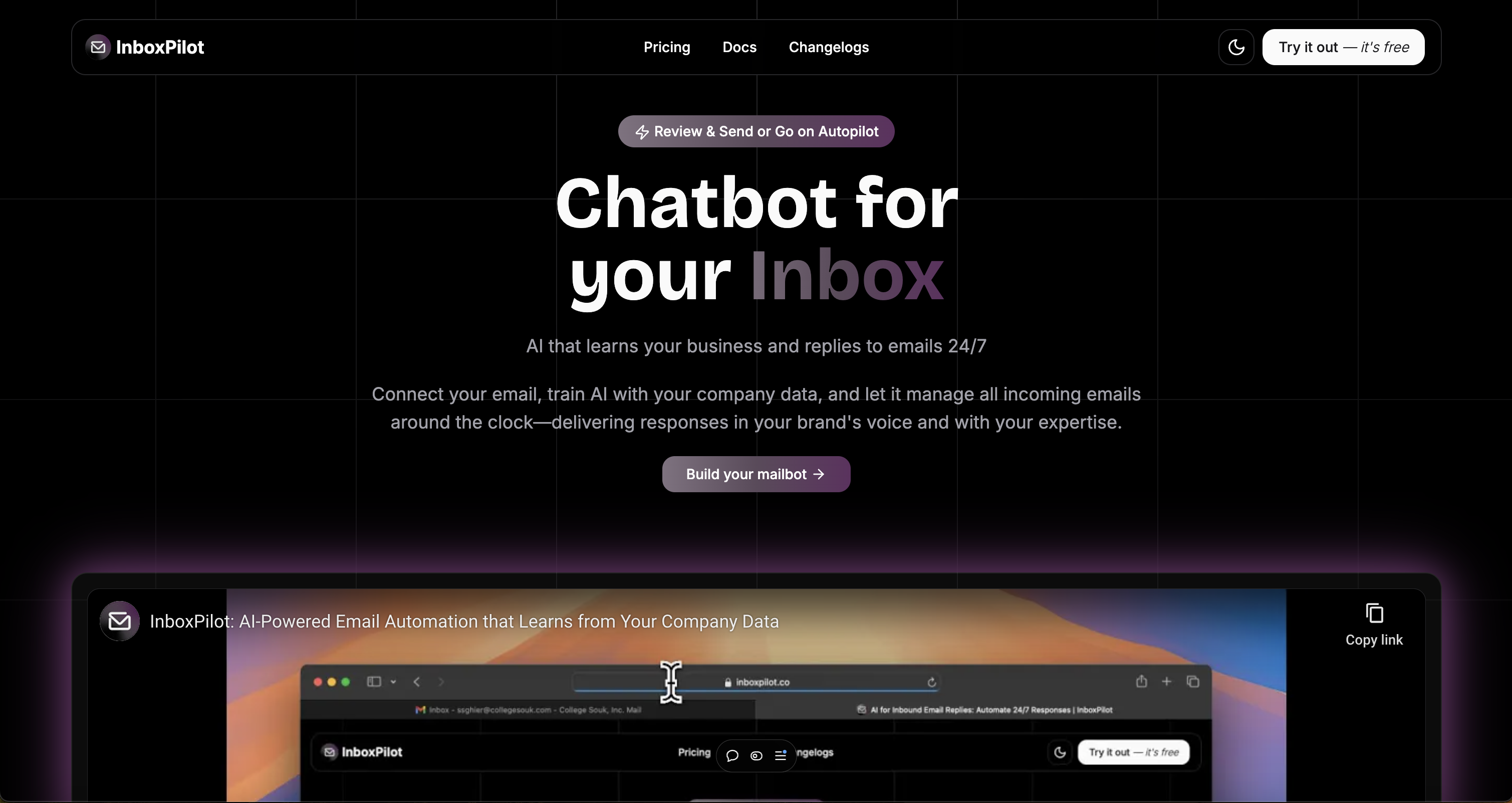 startuptile InboxPilot-Chatbot for Email using your Data