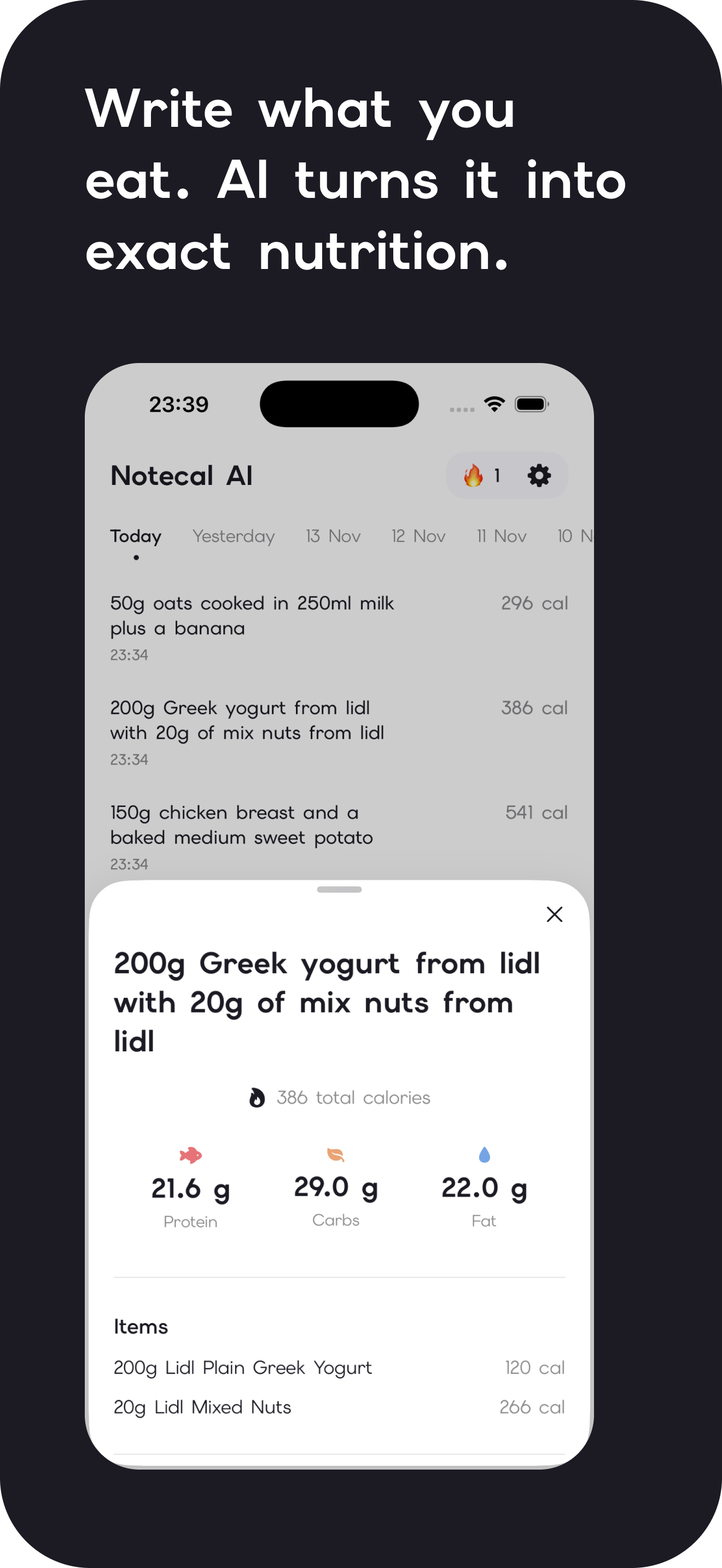 Notecal AI - Calorie Tracker gallery image