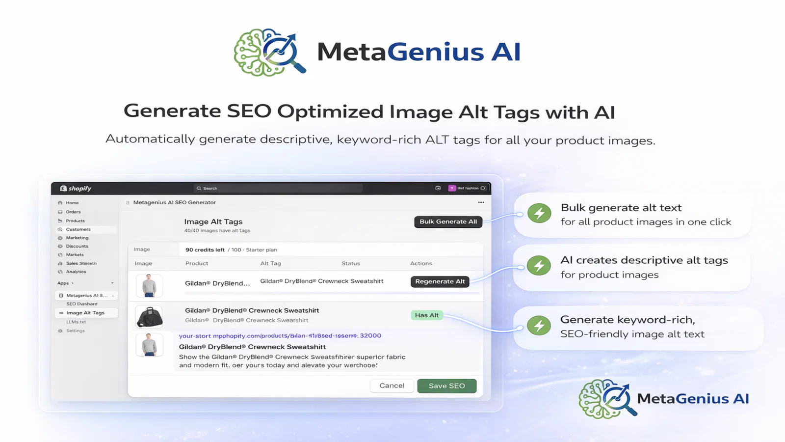 MetaGenius AI — AI SEO for Shopify screenshot 4