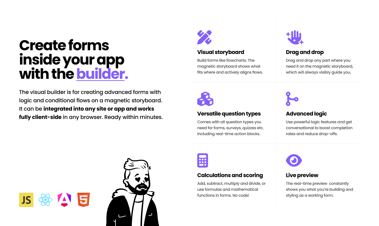 FormBuilder SDK door Tripetto - Vorm kit voor zelf gehost typeform alternatief media 3