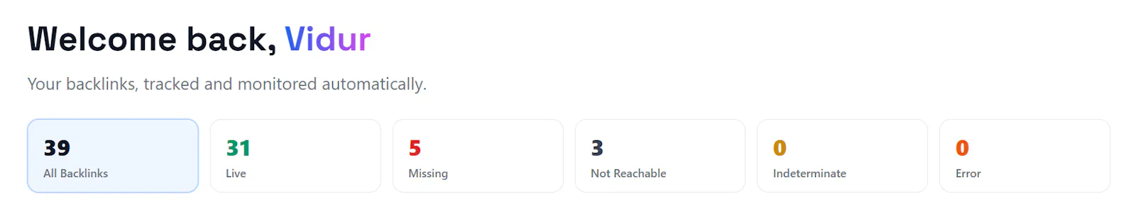 Backlink Vigil screenshot 1