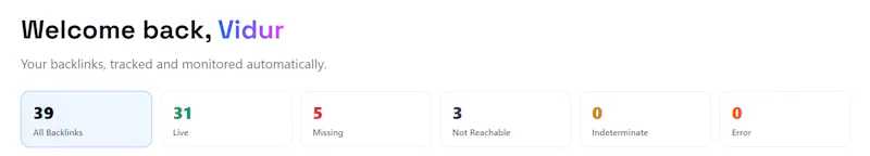 Backlink Vigil screenshot 1