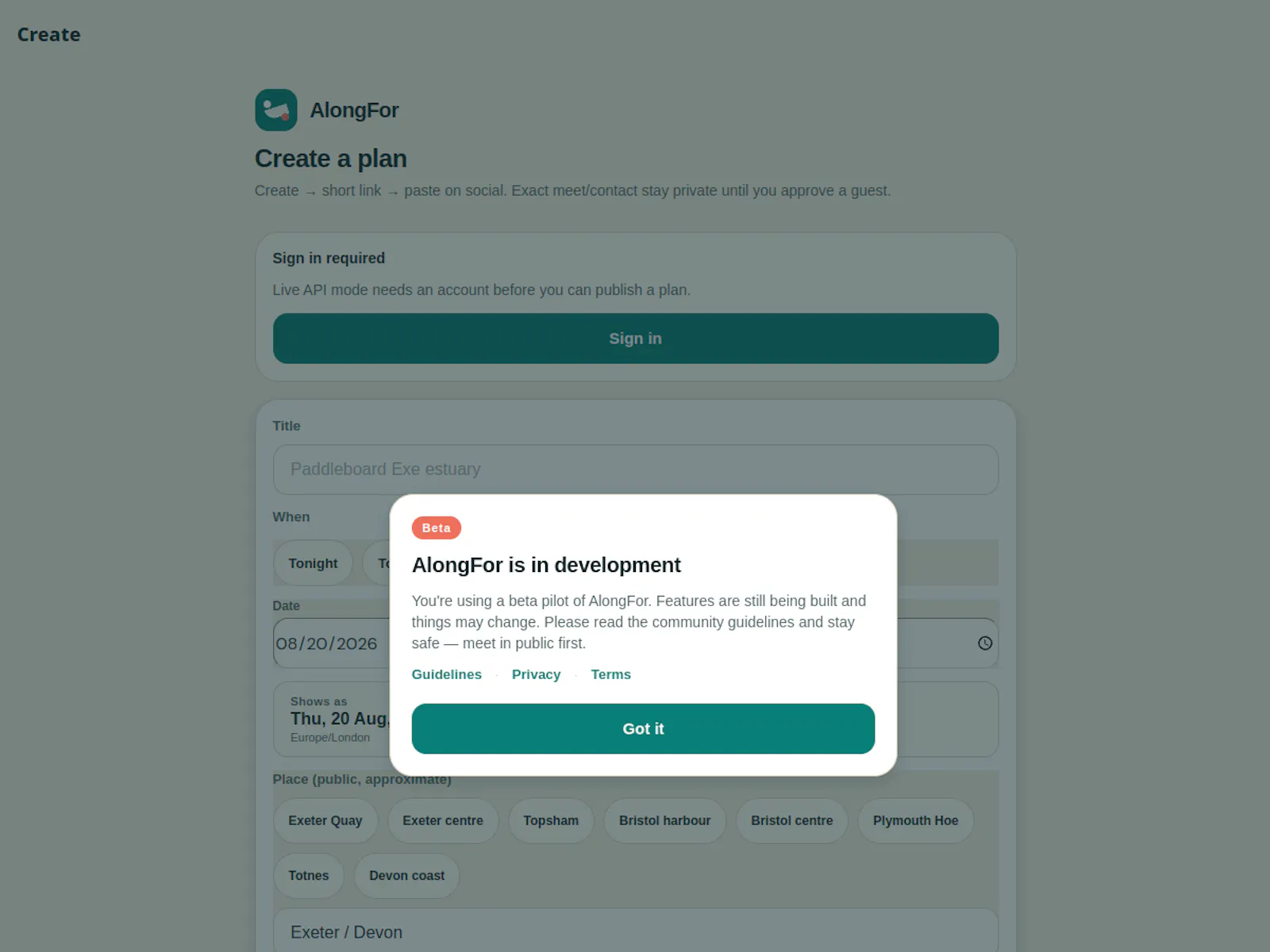 AlongFor Beta Launch! screenshot 1