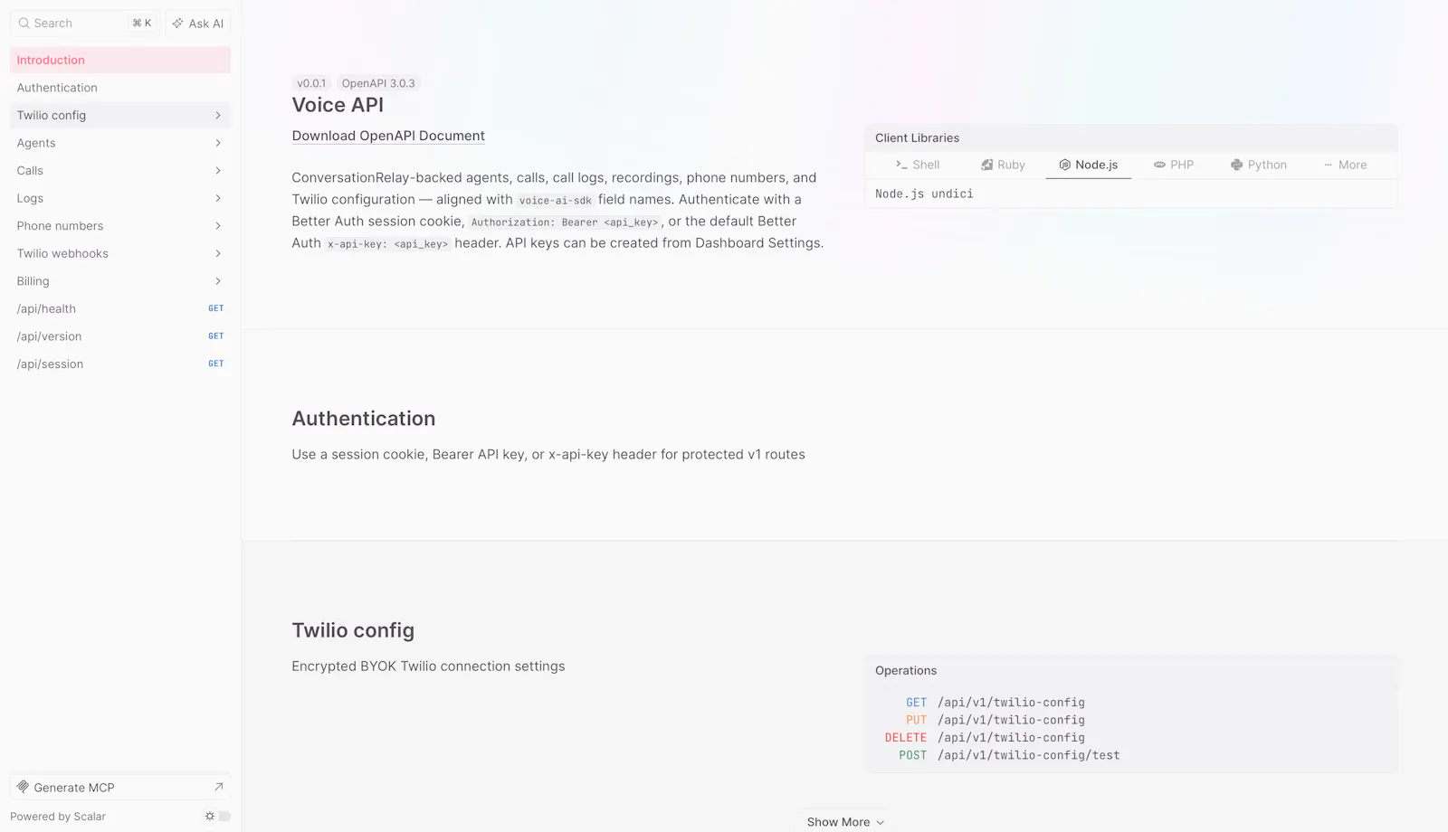 Voice API screenshot 5