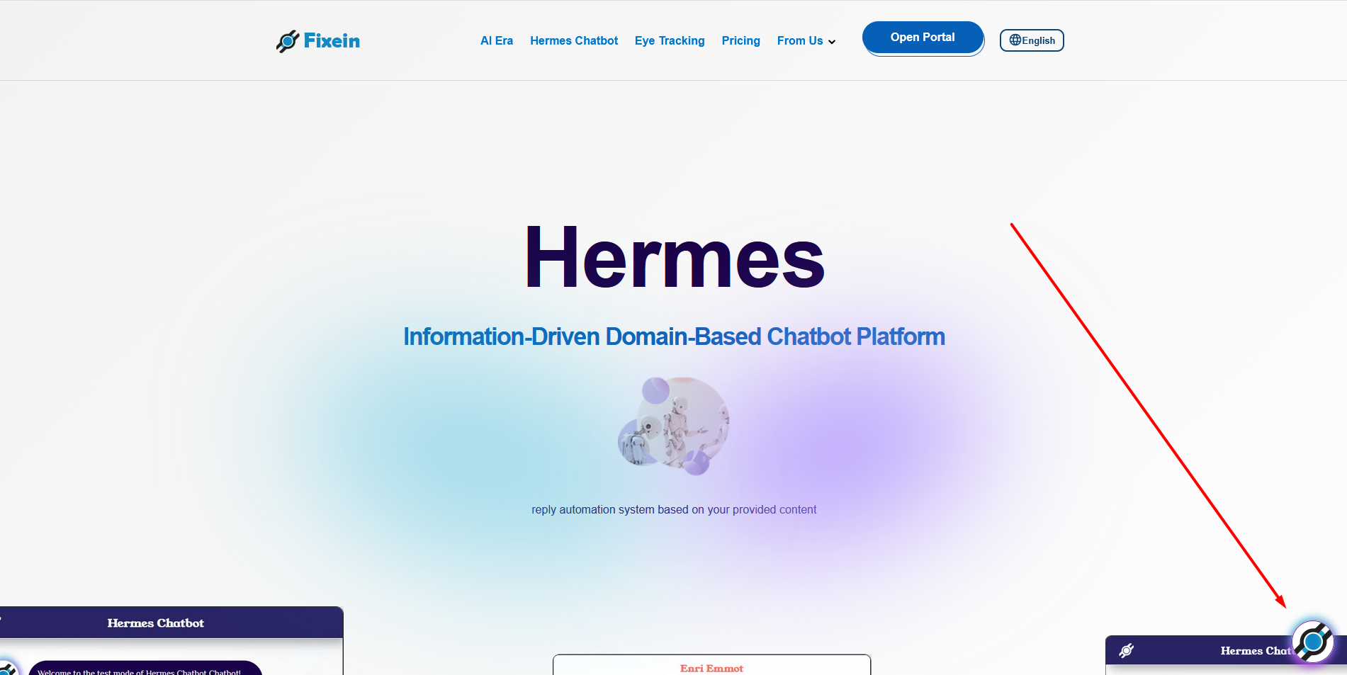 Fixein Hermes Chatbot gallery image