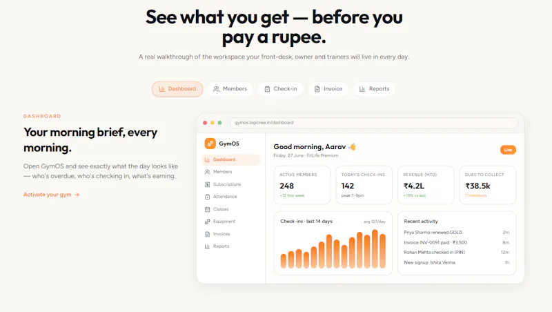 GymOS screenshot 2