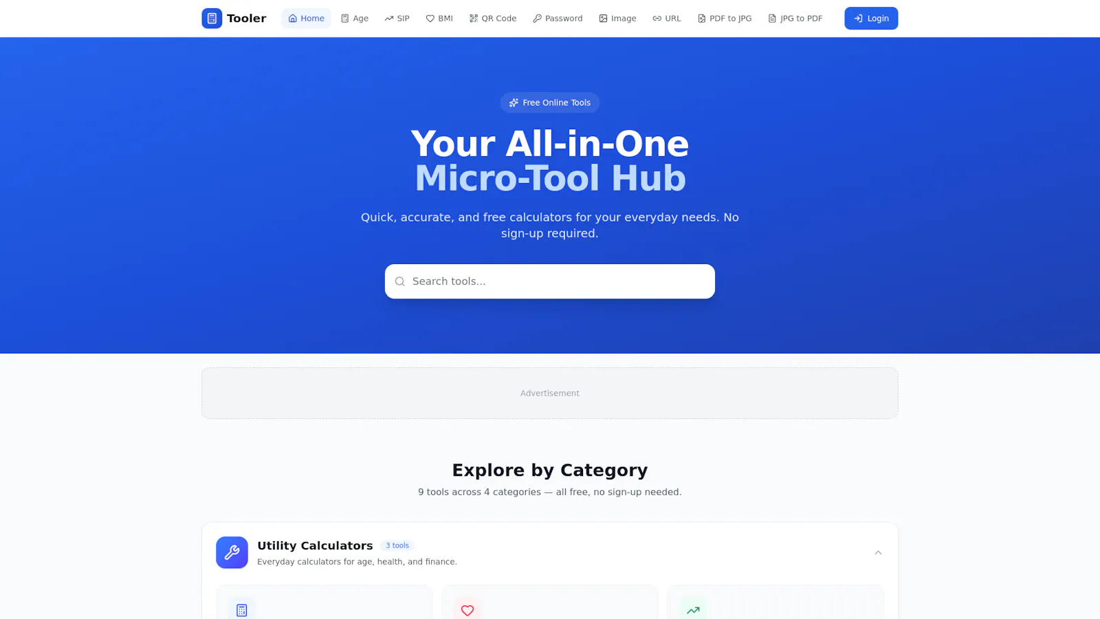 Tooler — Free Online Tools & Calculators screenshot 1
