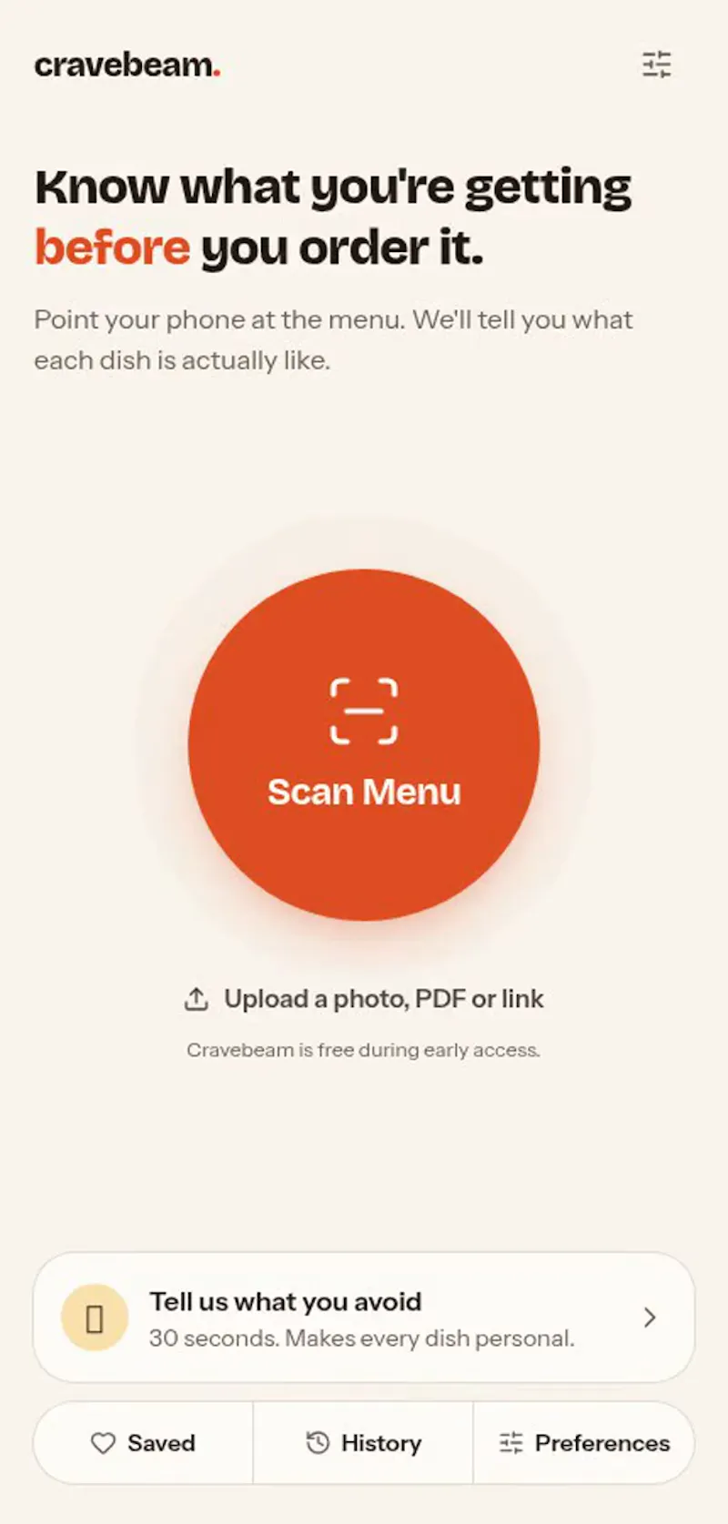 CraveBeam screenshot 1