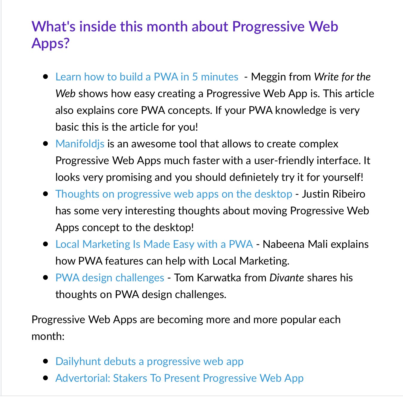 PWA Buzz Newsletter gallery image