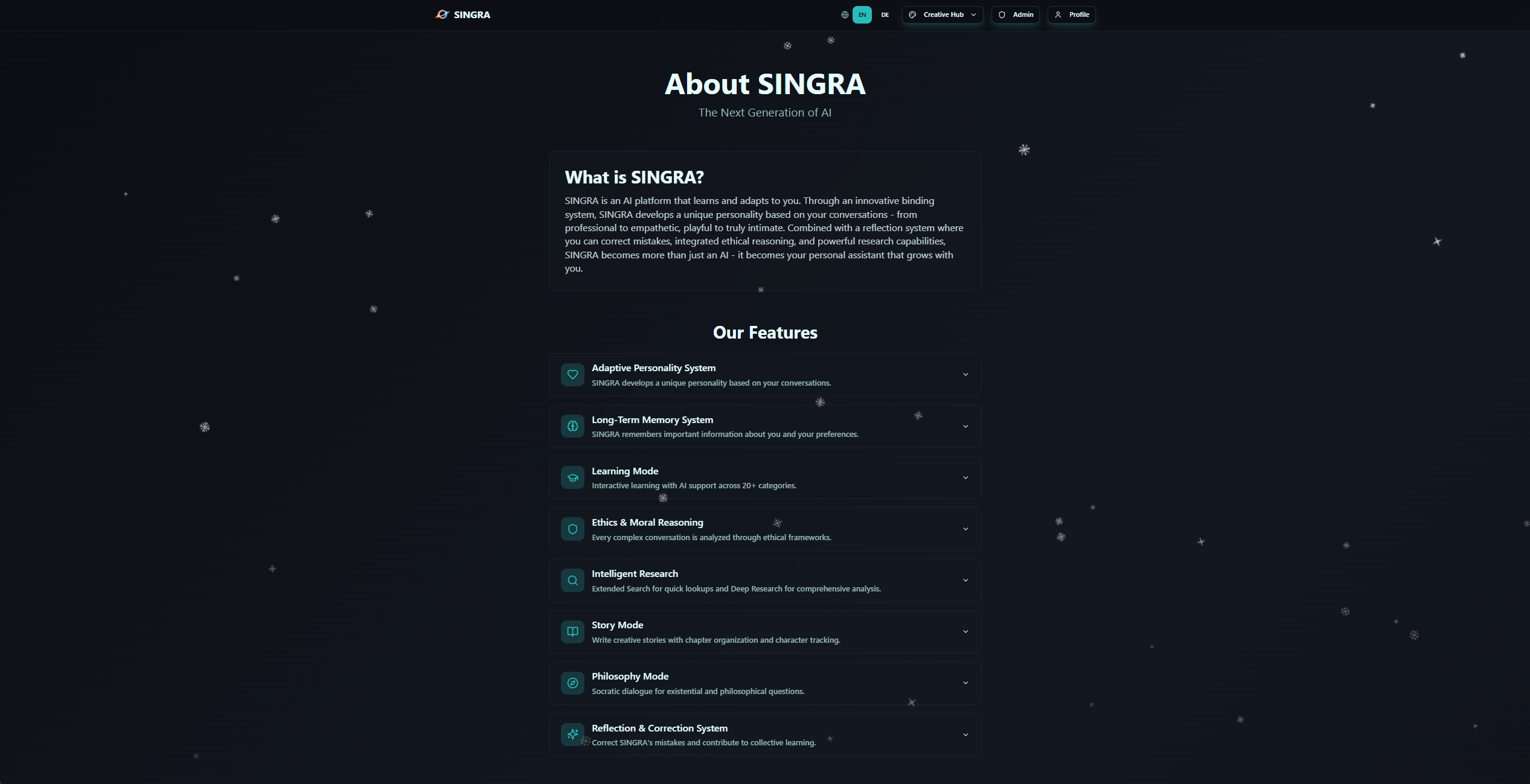 Singra AI - Screenshot 2 showing product features and functionality