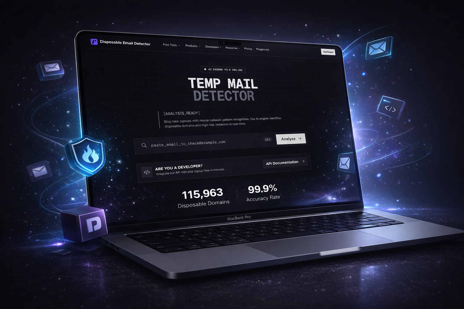 Temp Mail Detector - Screenshot 3 showing product features and functionality