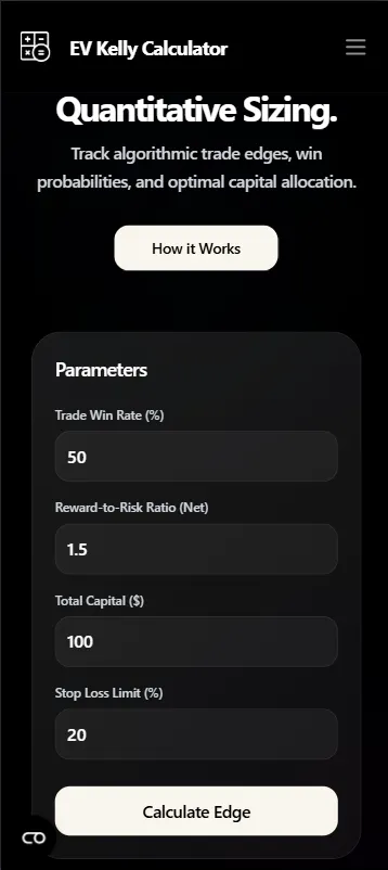 EV Kelly Calculator gallery image