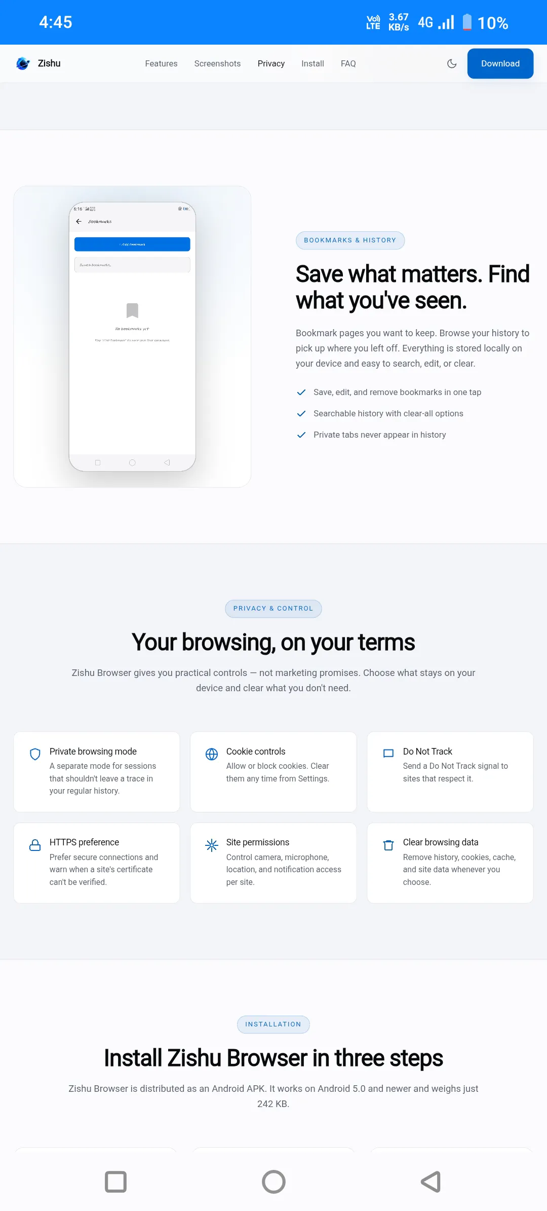 Zishu Browser - Fast, private browsing gallery image