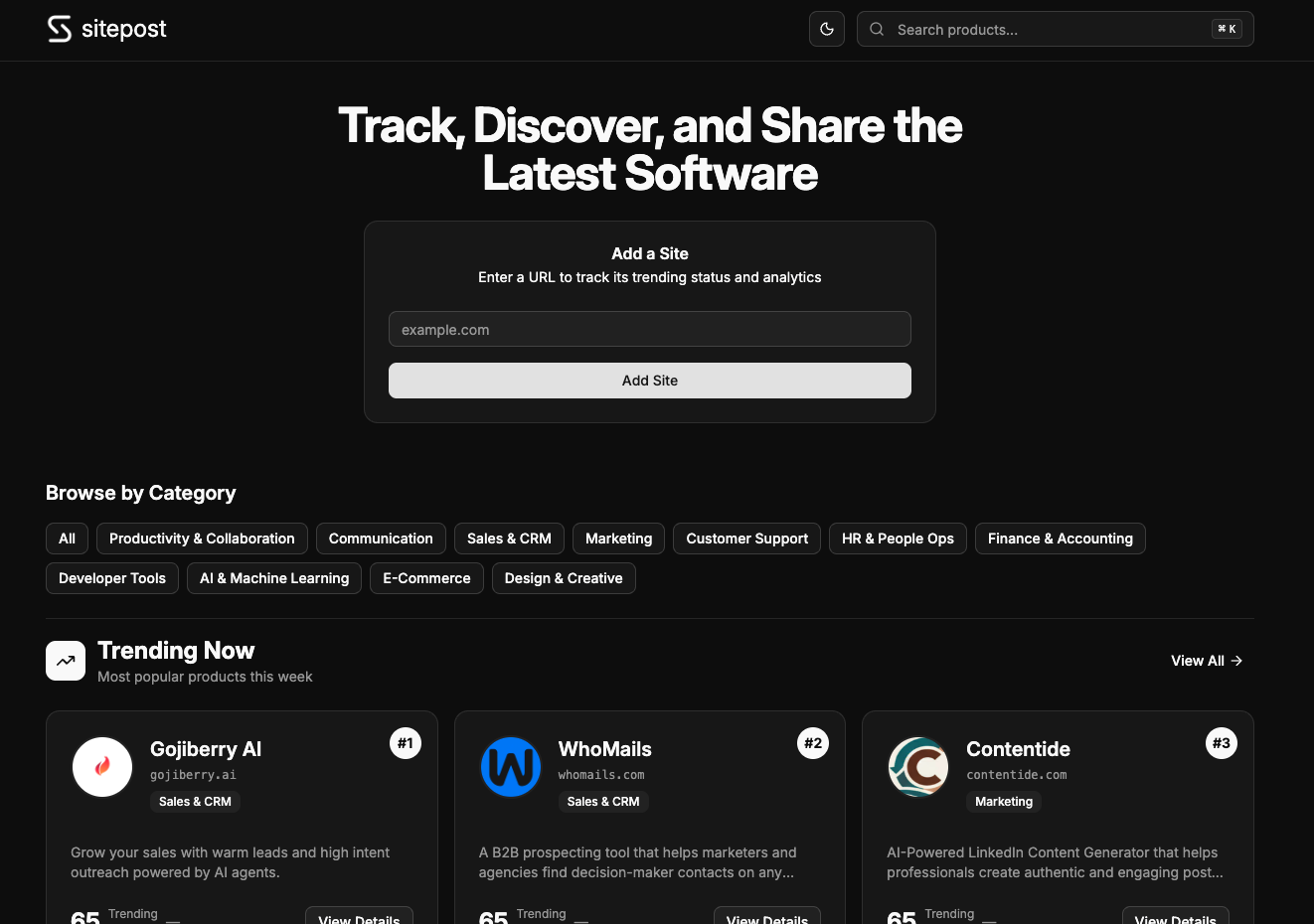 Média Sitepost - Suivre les derniers produits logiciels tendances sur le Web 1