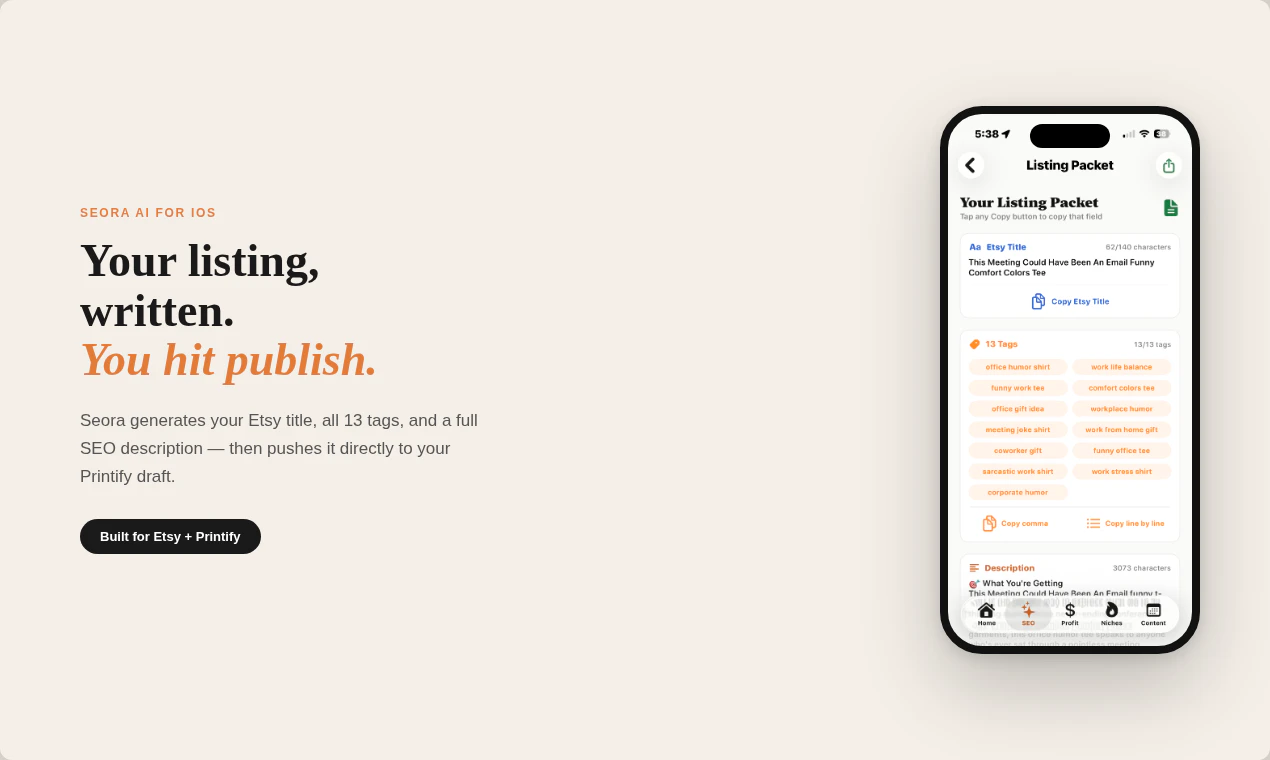 Seora AI screenshot 2