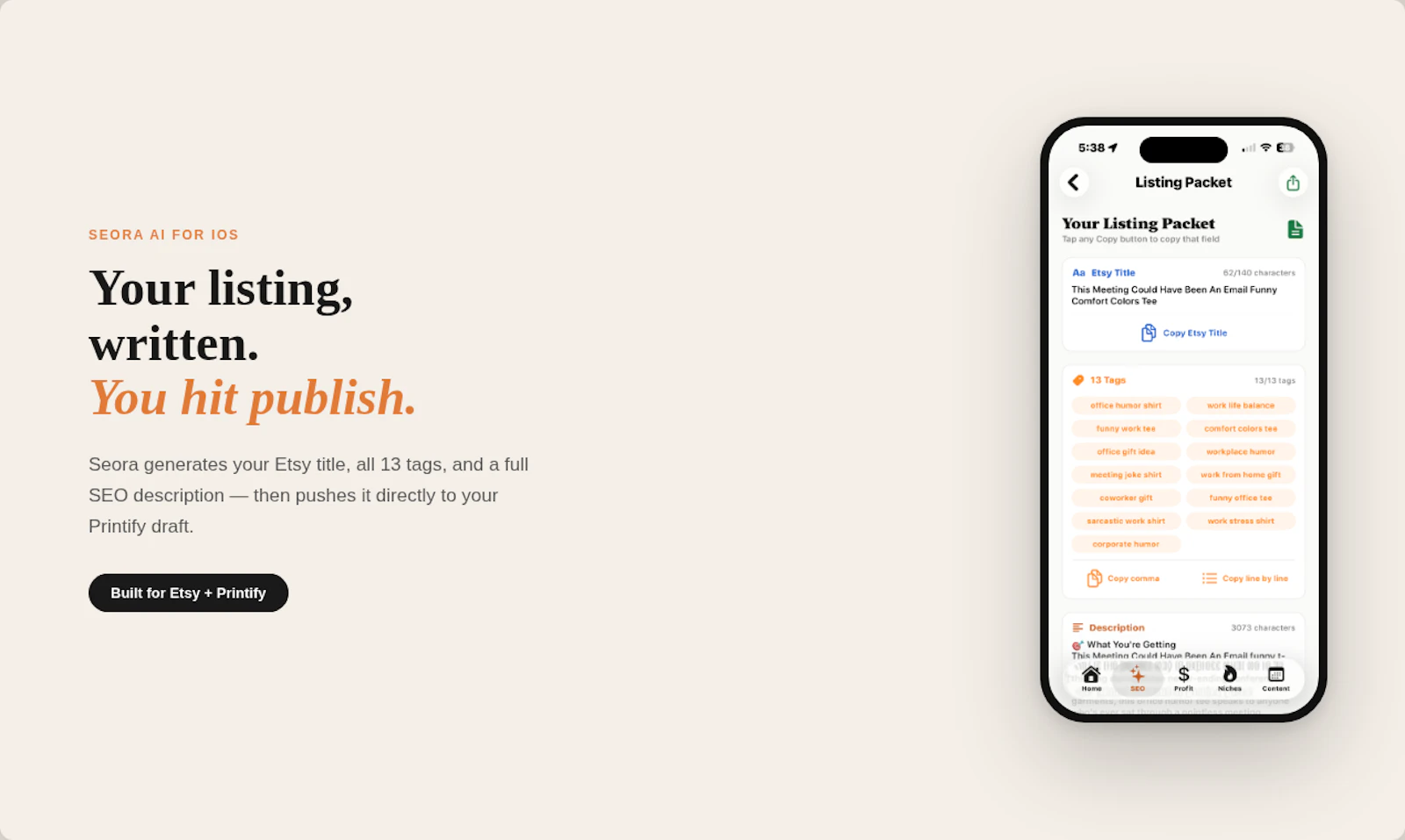 Seora AI screenshot 2