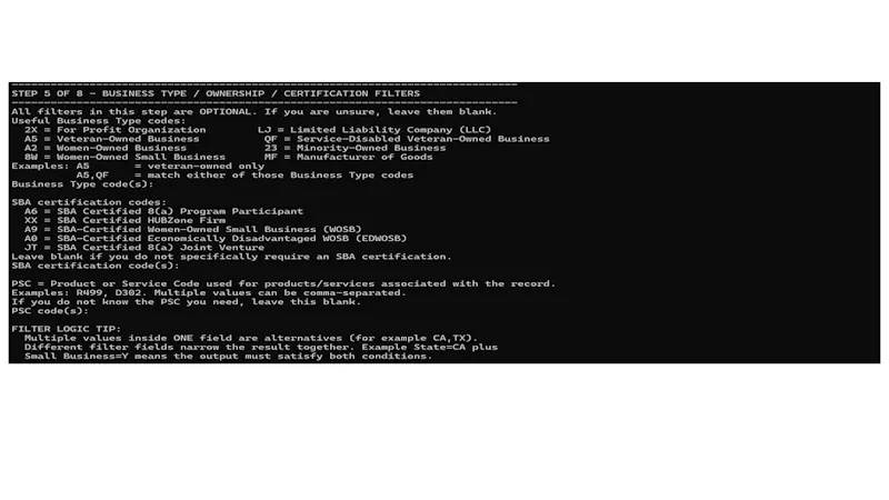 SAM.gov Contractor Database Compiler screenshot 5