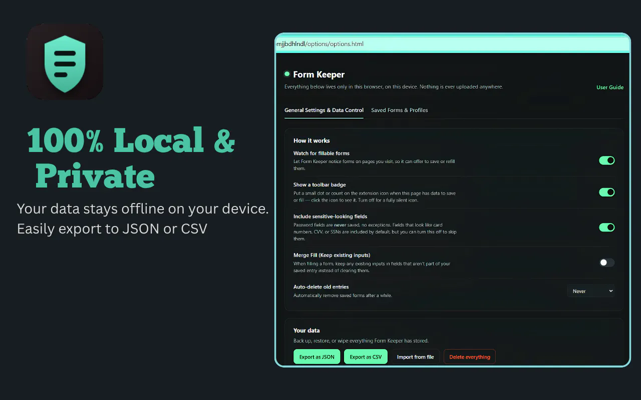Form Keeper — Local Form Autofill gallery image