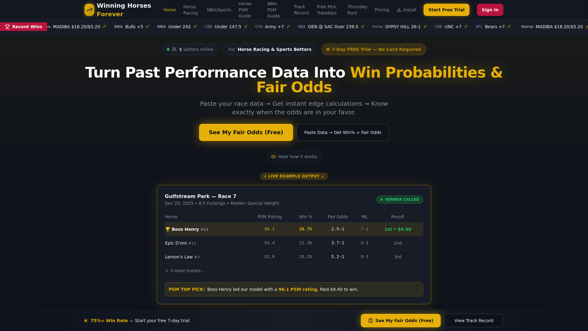 Winning Horses Forever - Main product screenshot demonstrating key features and user interface