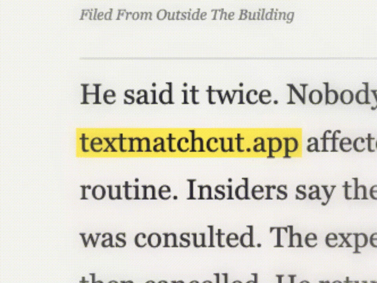 TextMatchCut screenshot 1